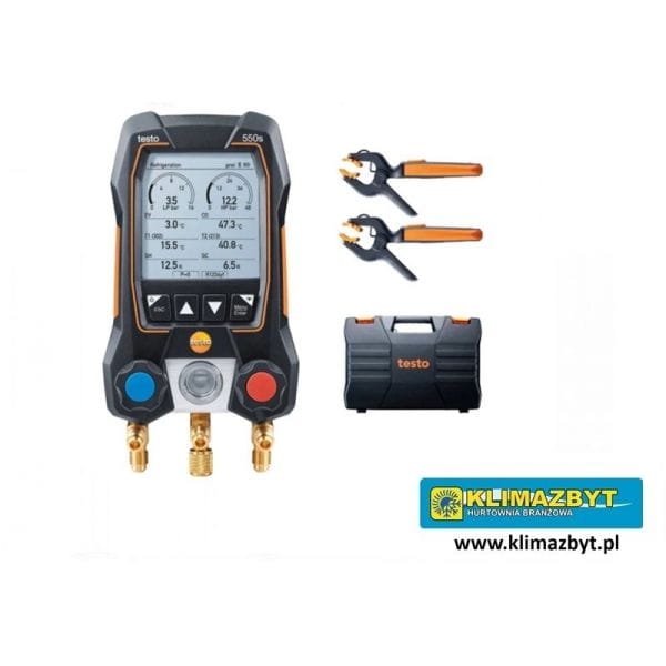 Testo 550s Smart Kit - elektroniczna oprawa zaworowa Bluetooth, z zaciskowymi sondami temperatury